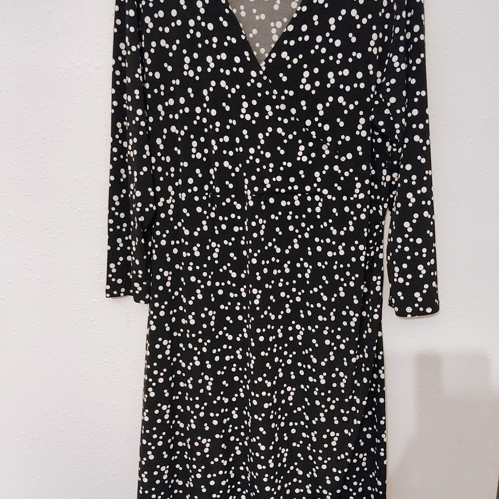 Elegant Black and White Polka Dot Dress
